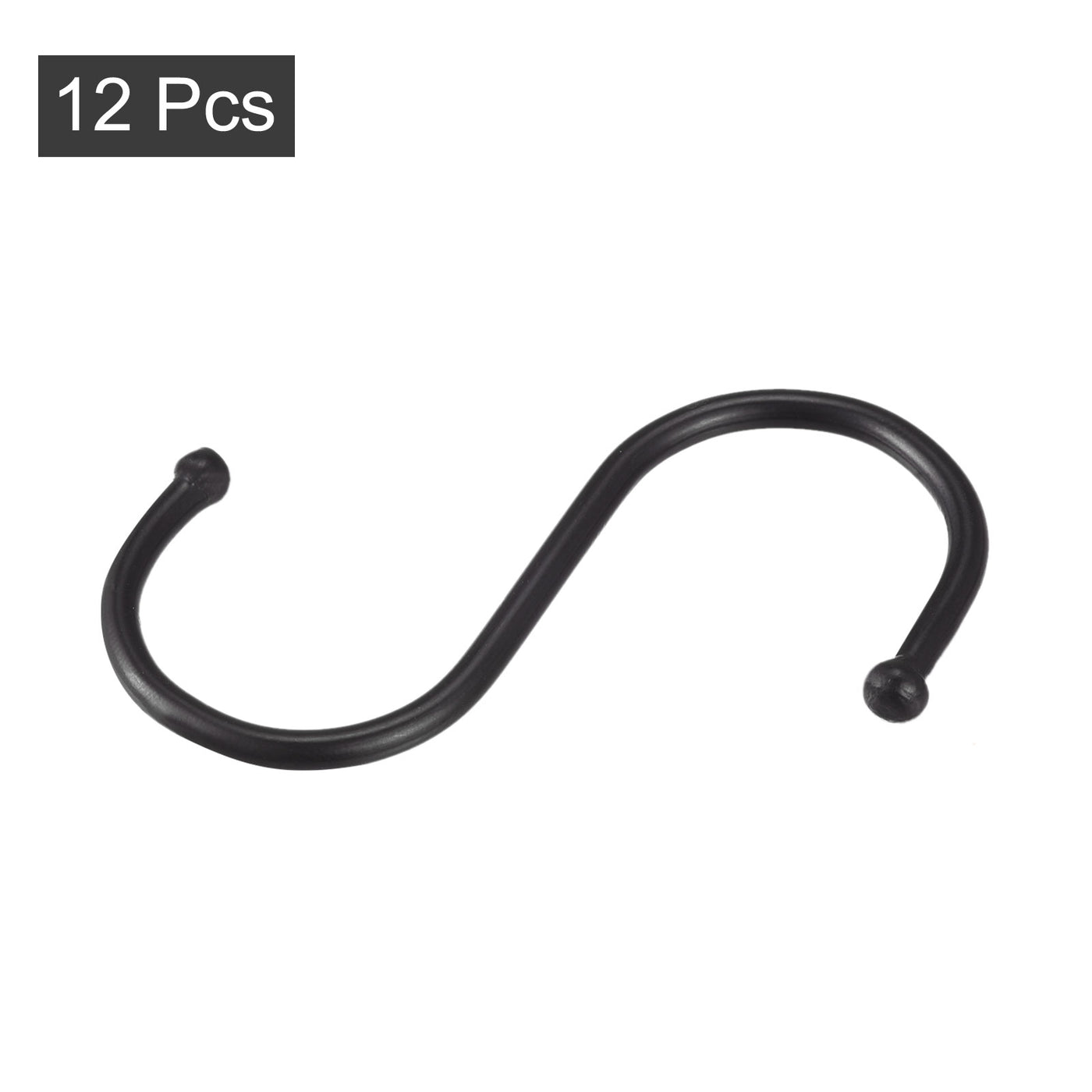 uxcell Uxcell S Hooks 2.56inches Stainless Steel Hanger for Hanging Kitchenware, Bathroom Supplies, Apparel, Black 12Pack