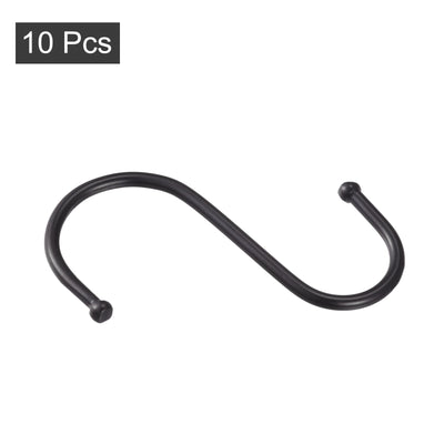 Harfington Uxcell S Hooks 2.87inches Stainless Steel Hanger for Hanging Kitchenware, Bathroom Supplies, Apparel, Black 10Pack