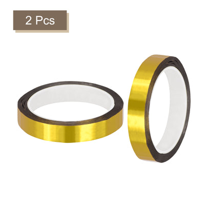 Harfington Gold Tone Metalized Tape 0.6 Inch x 55 Yards Decoration Tape Pack of 2