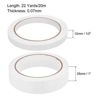 Harfington 4in1 Set Double-Sided Tape 22 Yards Length 1/2 Inch 1 Inch Width