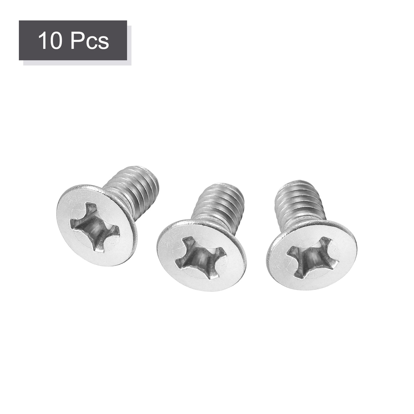 uxcell Uxcell 5/16-18x5/8" Flat Head Machine Screws Phillips 304 Stainless Steel Bolts 10pcs