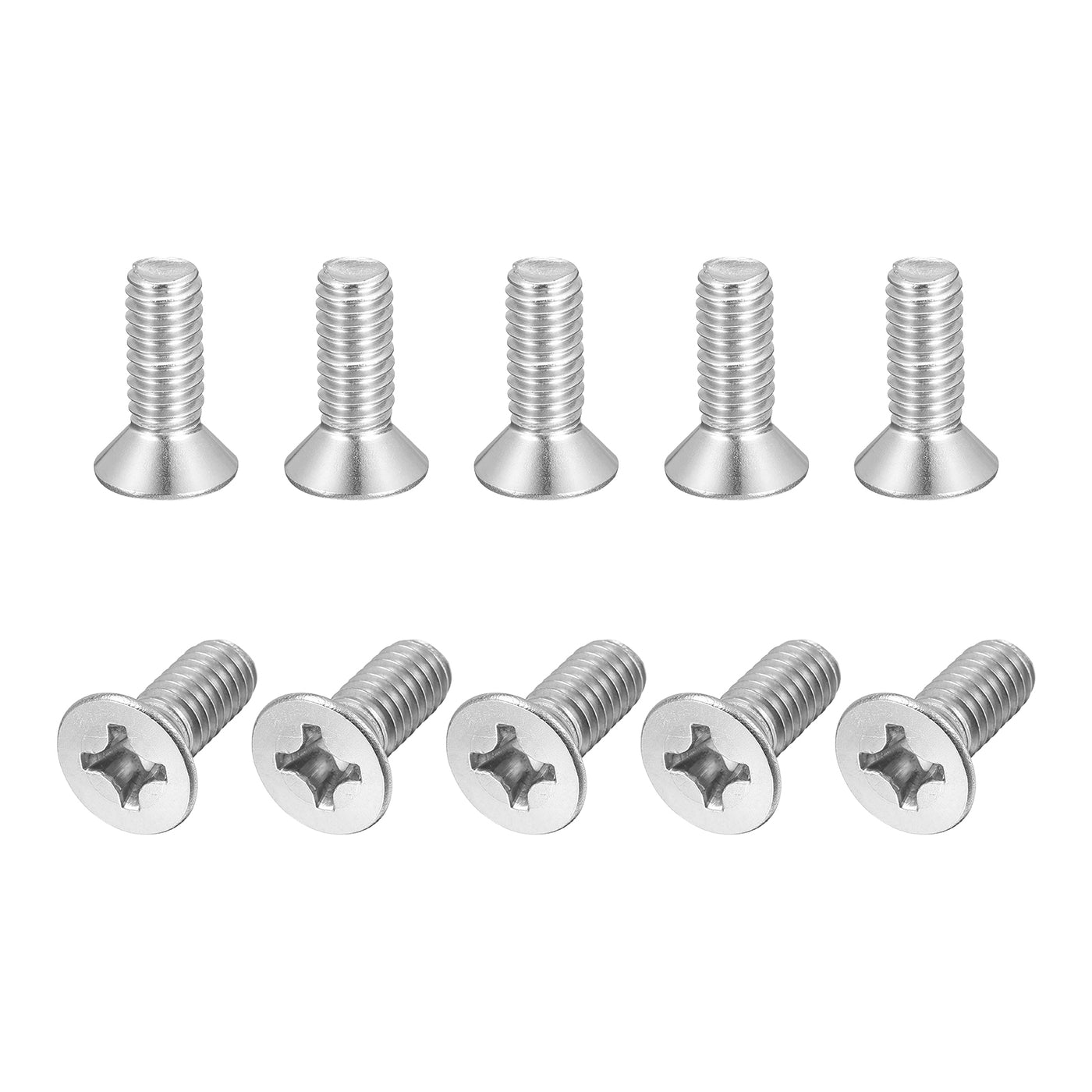uxcell Uxcell 5/16-18x1" Flat Head Machine Screws Phillips 304 Stainless Steel Bolts 10pcs
