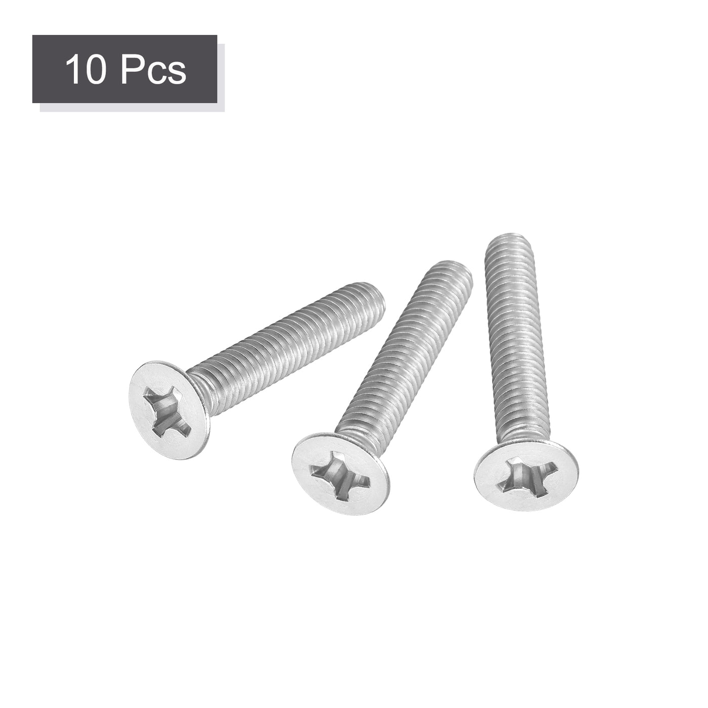 uxcell Uxcell 5/16-18x2" Flat Head Machine Screws Phillips 304 Stainless Steel Bolts 10pcs