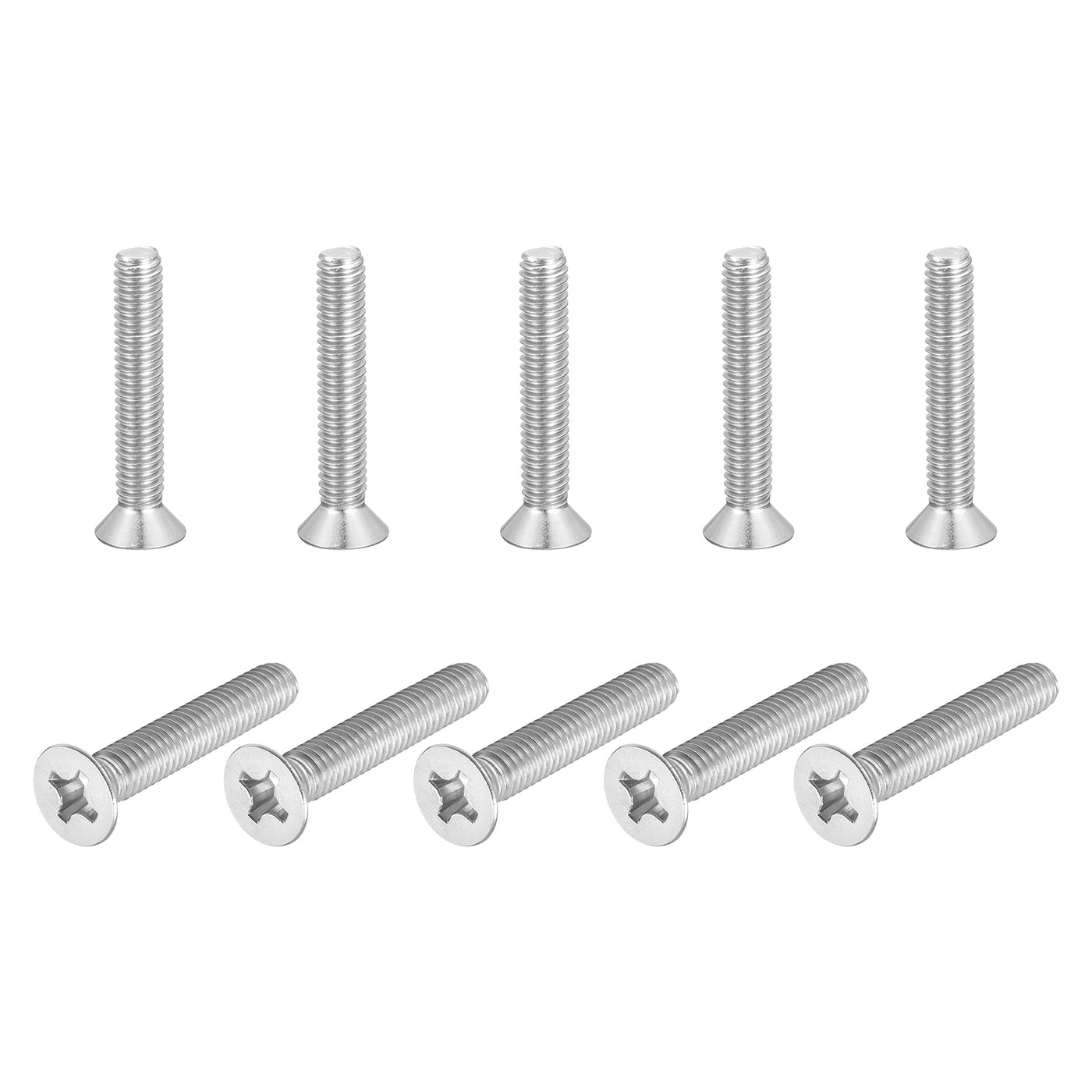 uxcell Uxcell 5/16-18x2" Flat Head Machine Screws Phillips 304 Stainless Steel Bolts 10pcs