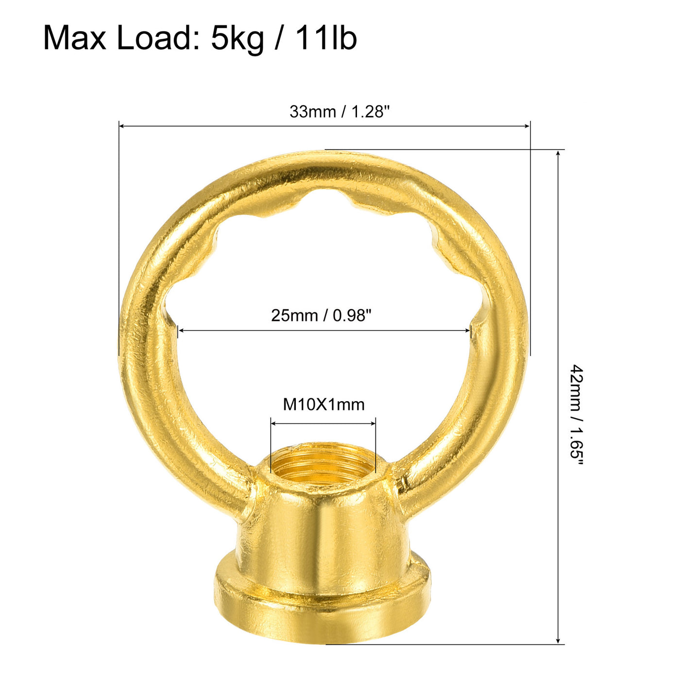 Harfington Eye Nut Max Load Thread Ring Shape Female Loop for Hanging Lamp Chandelier