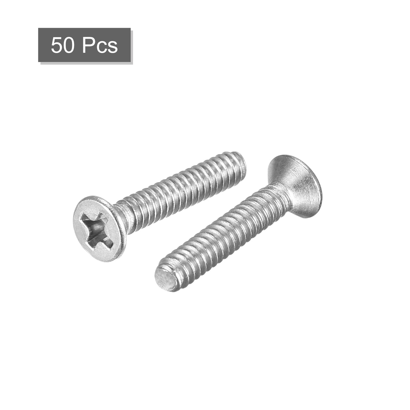 uxcell Uxcell 6#-32x3/4" Flat Head Machine Screws Phillips 304 Stainless Steel Bolts 50pcs