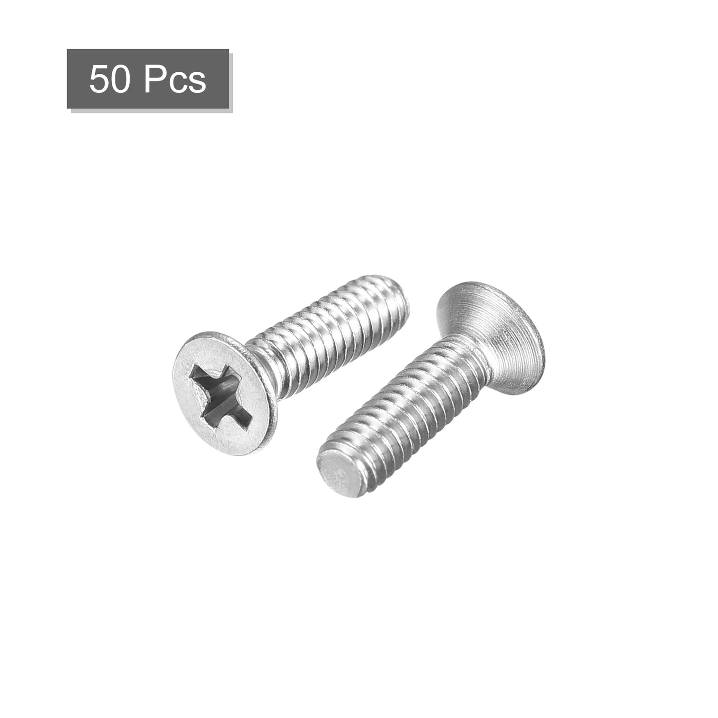 uxcell Uxcell 8#-32x5/8" Flat Head Machine Screws Phillips 304 Stainless Steel Bolts 50pcs