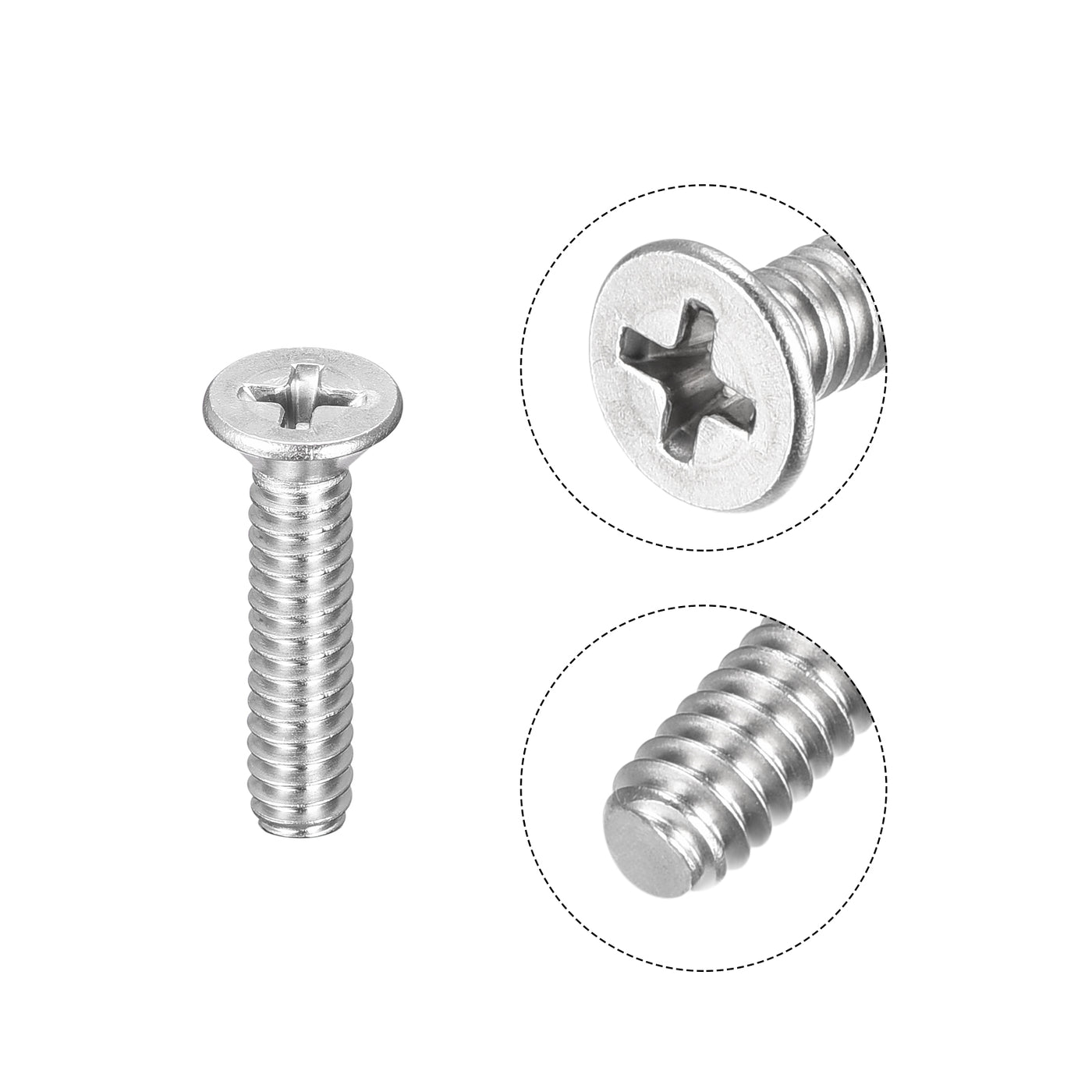 uxcell Uxcell 10#-24x1" Flat Head Machine Screws Phillips 304 Stainless Steel Bolts 25pcs