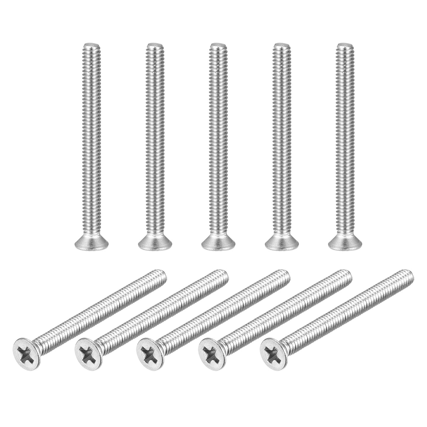 uxcell Uxcell 8#-32x1-3/4" Flat Head Machine Screws Phillips 304 Stainless Steel Bolts 25pcs
