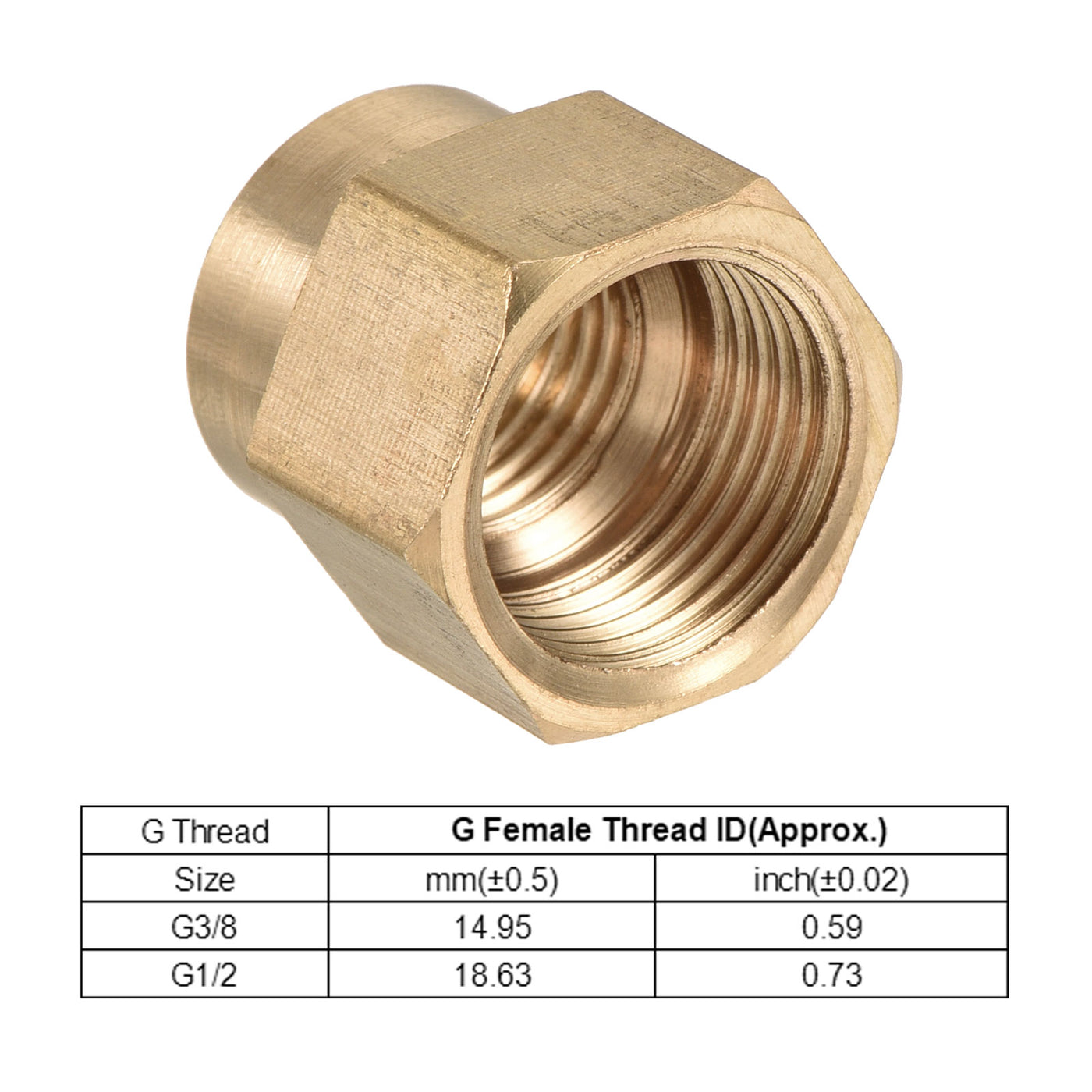 Harfington Brass Reducer Pipe Fitting G1/2 x G3/8 Female Thread Hex Coupling Connector Adapter