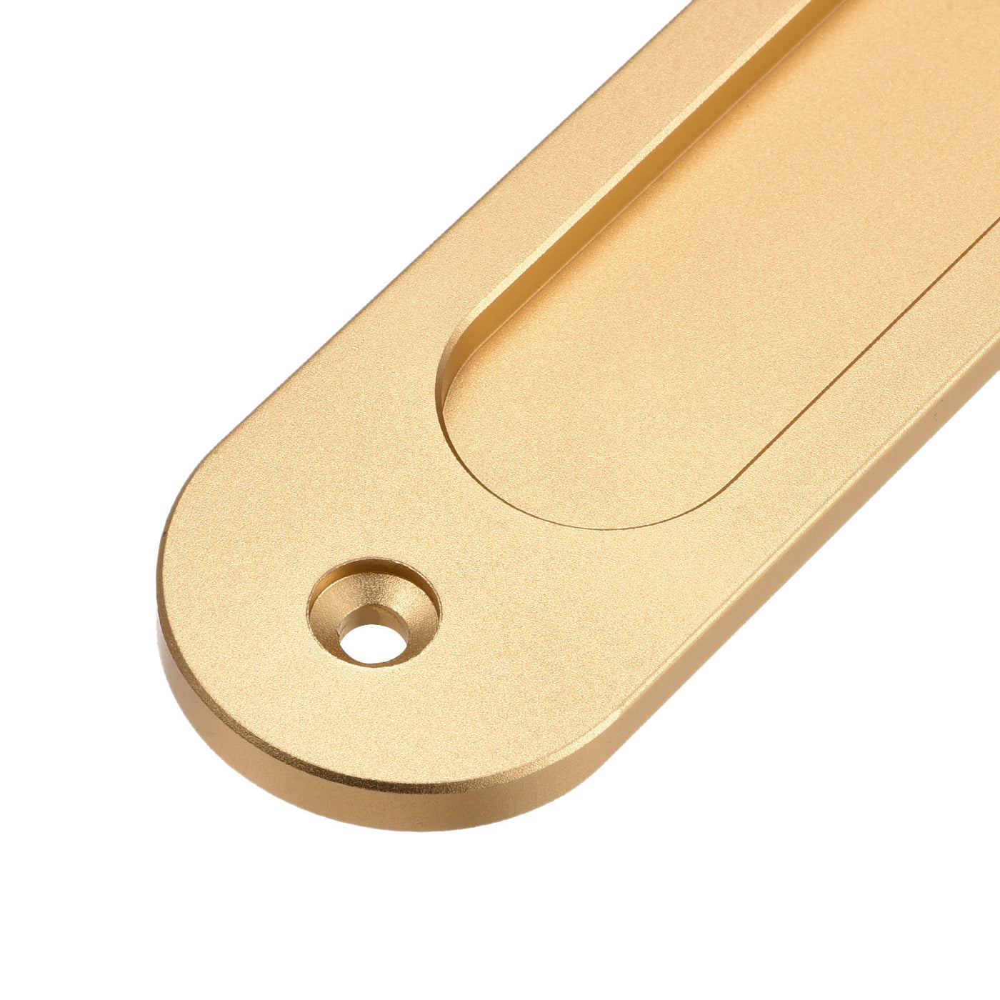 uxcell Uxcell Finger Flush Pull Handle 180x40x5.7mm Oval for Drawer Door Matte Gold