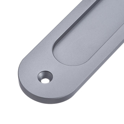 Harfington Uxcell Finger Flush Pull Handle 180x40x5.7mm Oval for Drawer Door Grey 2pcs