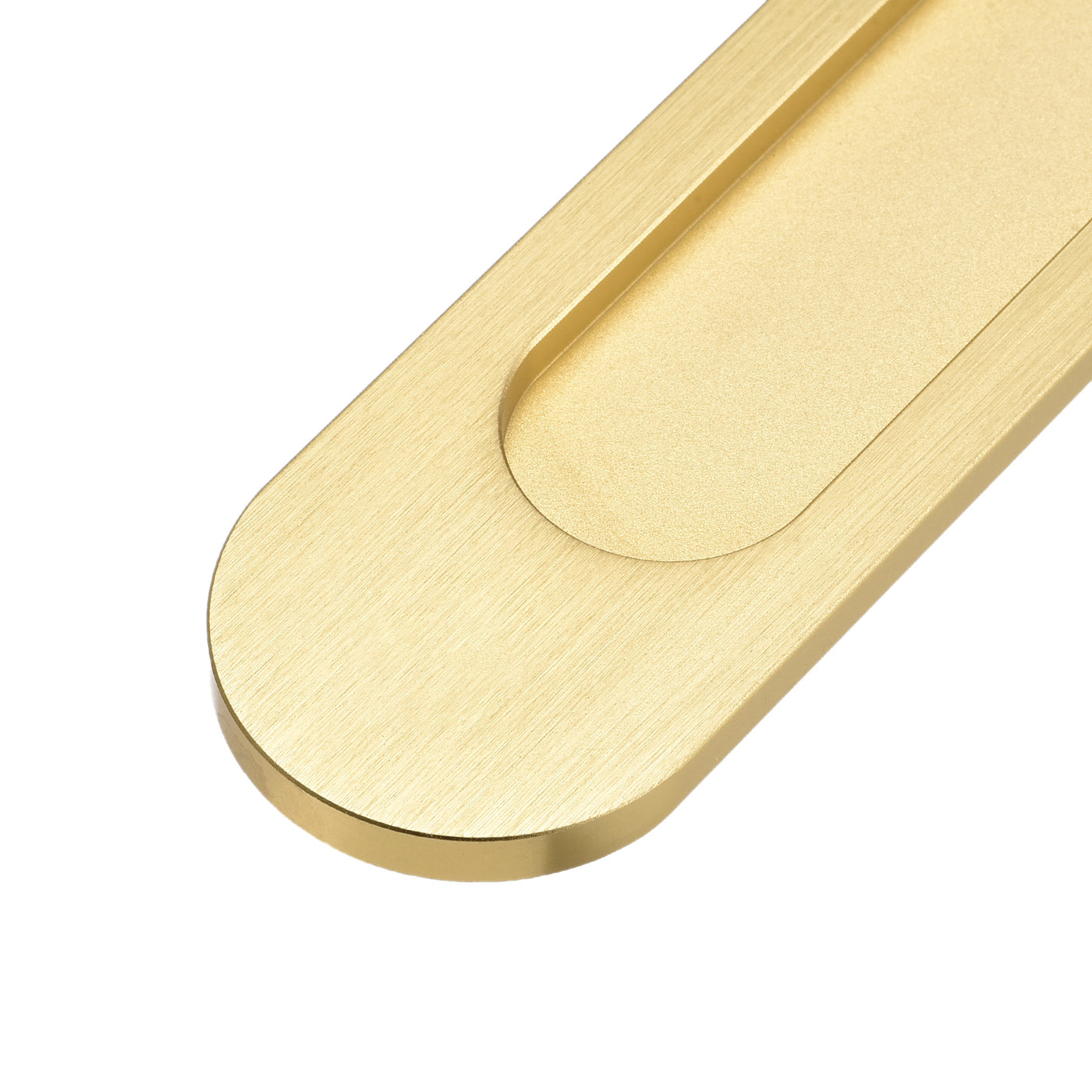 uxcell Uxcell Finger Flush Pull Handle 180x40x5.7mm Oval with Sticker Bright Gold