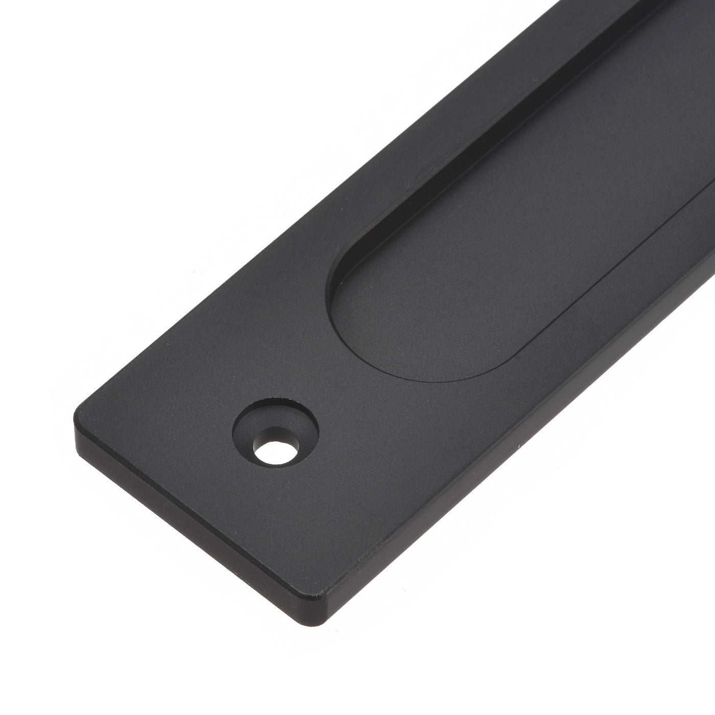 uxcell Uxcell Finger Flush Pull Handle 180x40x5.7mm Rectangle for Drawer Door Black 2pcs