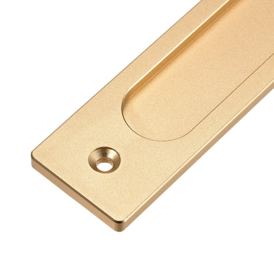 Harfington Uxcell Finger Flush Pull Handle 180x40x5.7mm Rectangle for Drawer Door Matte Gold