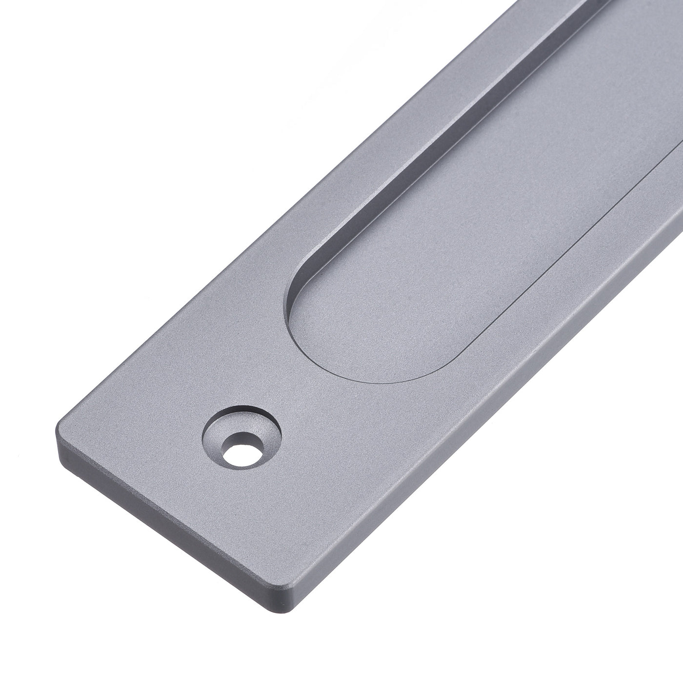 uxcell Uxcell Finger Flush Pull Handle 180x40x5.7mm Rectangle for Drawer Door Grey