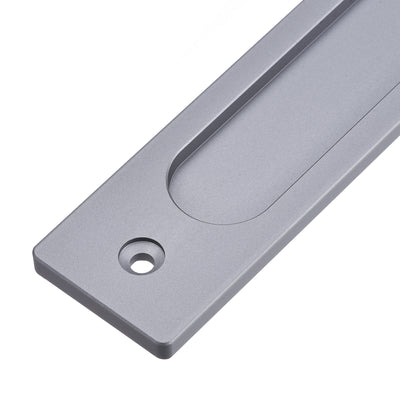 Harfington Uxcell Finger Flush Pull Handle 180x40x5.7mm Rectangle for Drawer Door Grey