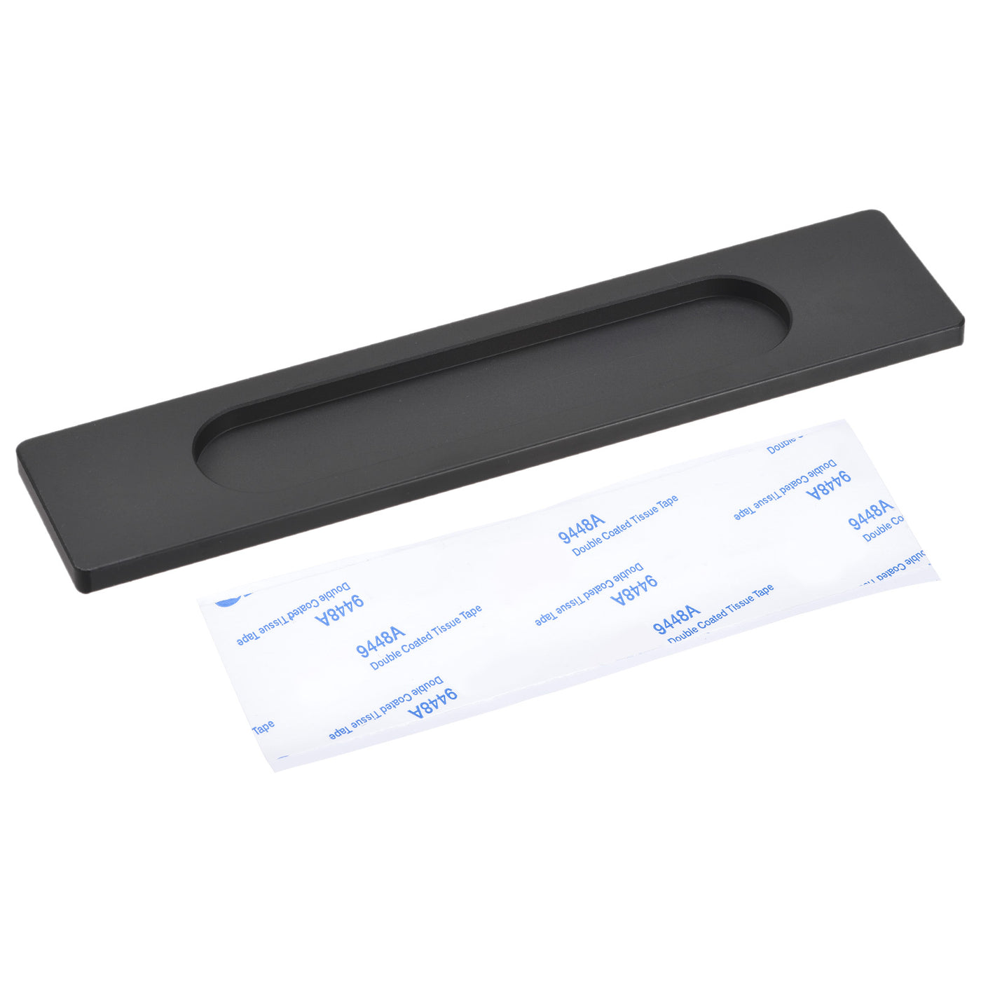 uxcell Uxcell Finger Flush Pull Handle 180x40x5.7mm Rectangle with Sticker Black
