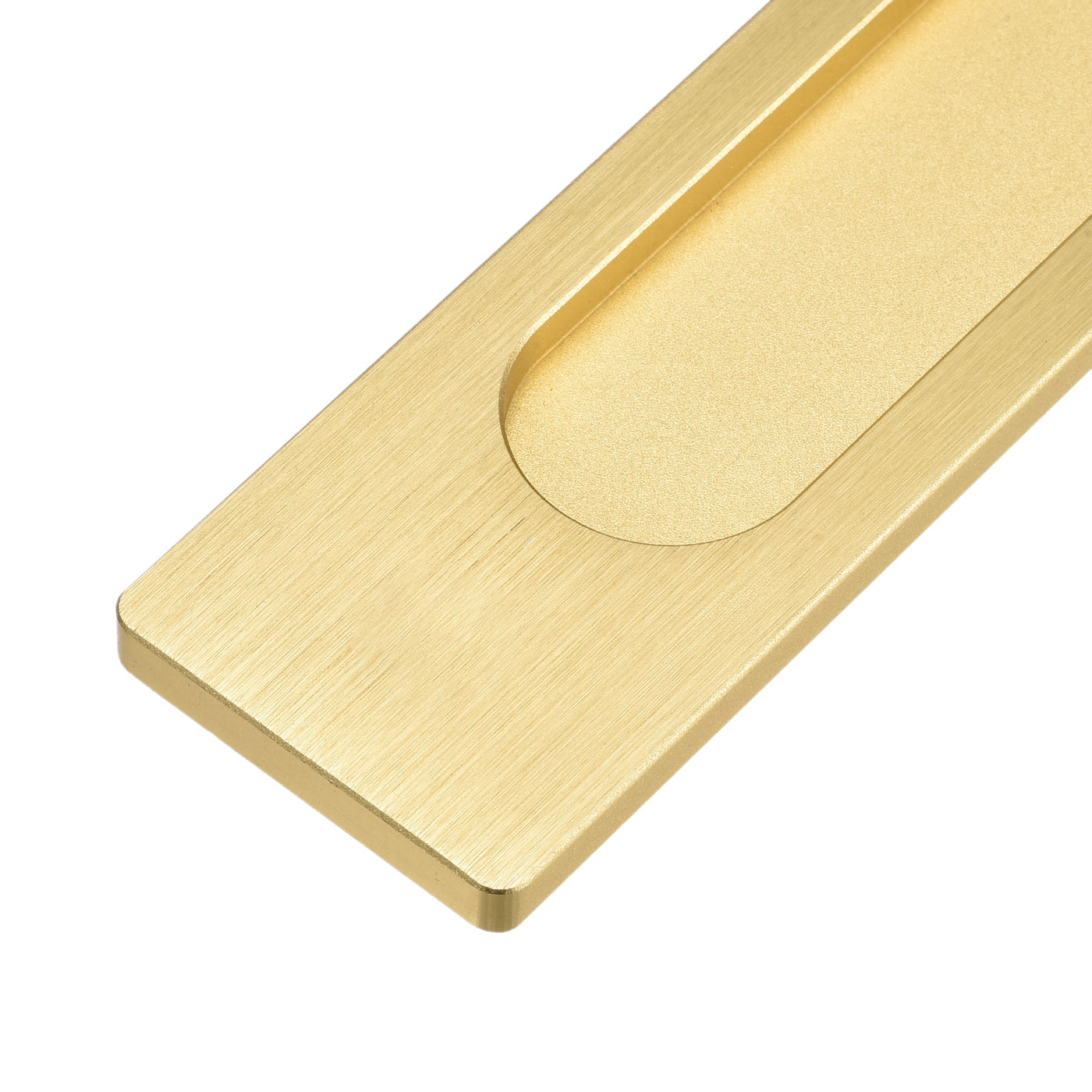 uxcell Uxcell Finger Flush Pull Handle 180x40x5.7mm Rectangle with Sticker Bright Gold 2pcs