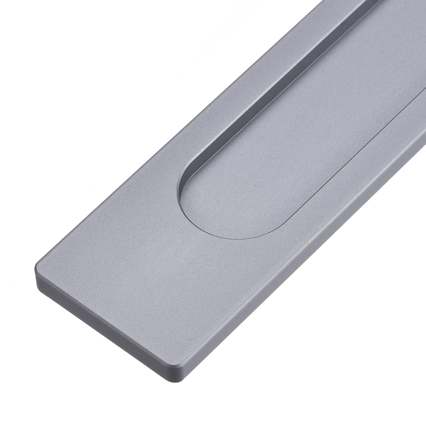 uxcell Uxcell Finger Flush Pull Handle 180x40x5.7mm Rectangle with Sticker Grey 2pcs