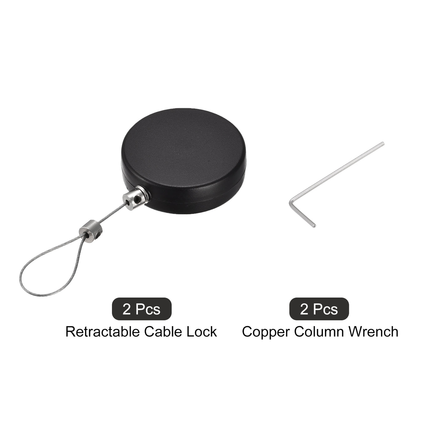 Harfington Round Retractable Cable Lock,Remote Anti-Lost Rope