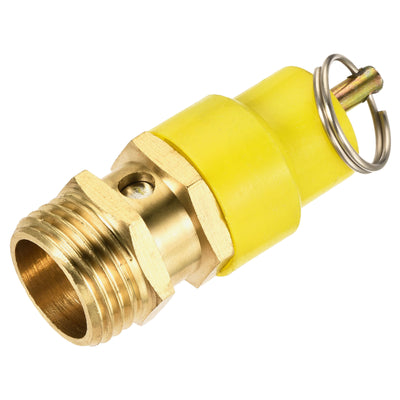 uxcell Uxcell Air Compressor Pressure Valve 1/2PT 150 PSI Set Pressure Yellow Hat Yellow