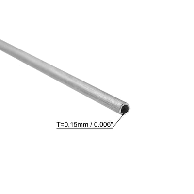 Harfington Uxcell 304 Stainless Steel Round Tube 1mm OD 0.15mm Wall Thickness 300mm Length 5 Pcs