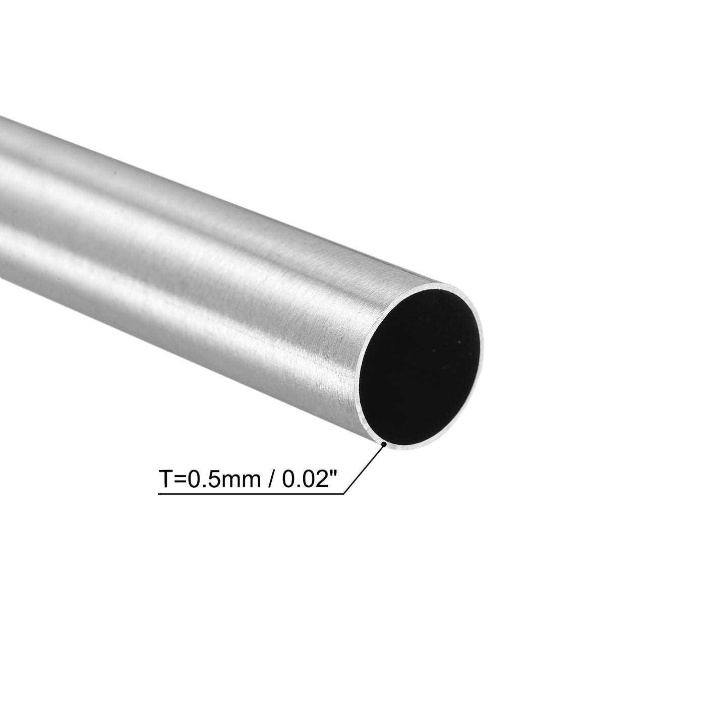 Uxcell Uxcell 304 Stainless Steel Round Tube 15mm OD 0.5mm Wall Thickness 250mm Length 2 Pcs