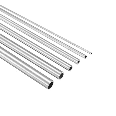 Harfington Uxcell 304 Stainless Steel Tube, 1mm 2mm 3mm 4mm 5mm 6mm OD 0.15mm/0.6mm Wall Thickness 300mm Length, Pack of 6