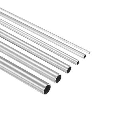 Harfington Uxcell 304 Stainless Steel Tube, 1mm 2mm 3mm 4mm 5mm 6mm OD 0.3mm/0.4mm Wall Thickness 300mm Length, Pack of 6