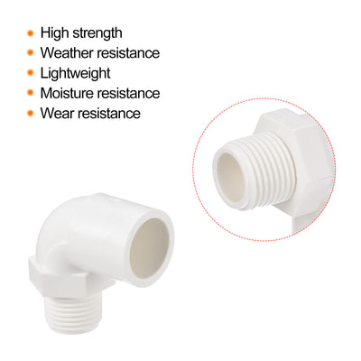 Harfington Water Pipe Elbow Fitting Male Thread Tube Connector Adapter