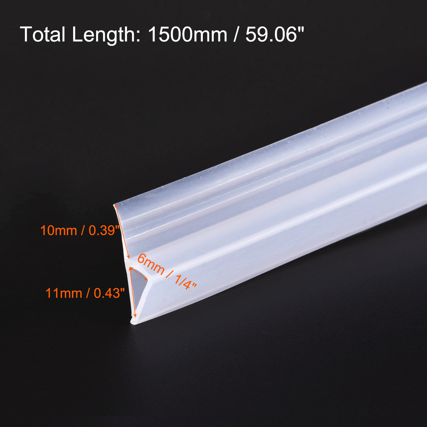 Uxcell Uxcell Frameless Glass Shower Door Sweep 177.17" for 1/4"(6mm) Glass H-Type Seal Strip