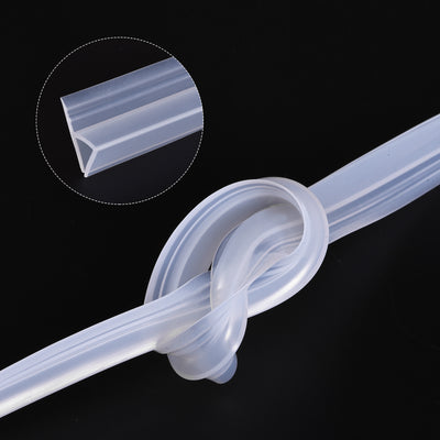 Harfington Uxcell Frameless Glass Shower Door Sweep 137.8" for 5/16"(8mm) Glass H-Type Seal Strip