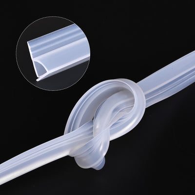 Harfington Uxcell Frameless Glass Shower Door Sweep 137.8" for 1/2"(12mm) Glass H-Type Seal Strip