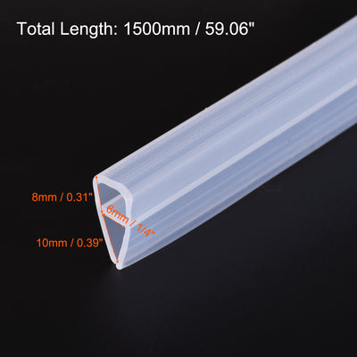 Harfington Uxcell Frameless Glass Shower Door Sweep 59.06" for 1/4"(6mm) Glass U-Type Seal Strip