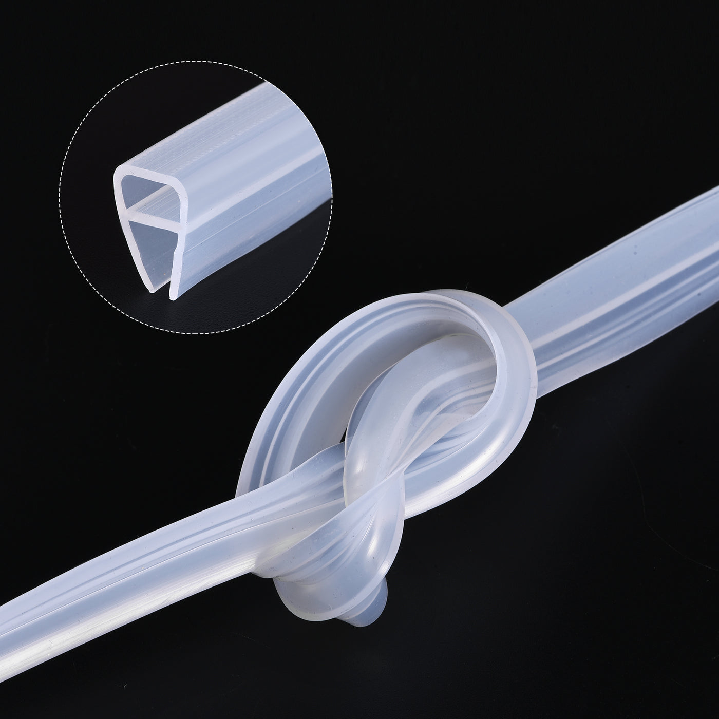 Uxcell Uxcell Frameless Glass Shower Door Sweep 137.8" for 5/16"(8mm) Glass U-Type Seal Strip