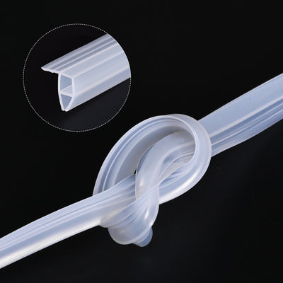 Harfington Uxcell Frameless Glass Door Sweep 59.06" for 1/4"(6mm) Glass Corner-Type Seal Strip