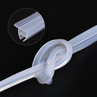 Harfington Uxcell Frameless Glass Door Sweep 98.43" for 1/2"(12mm) Glass Corner-Type Seal Strip
