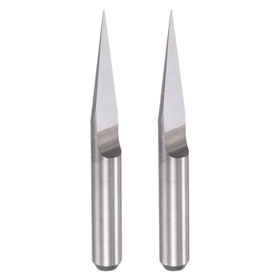 uxcell Uxcell 1/8" Shank 0.2mm Tip 15 Degree Solid Carbide Wood Engraving CNC Router Bit 2pcs