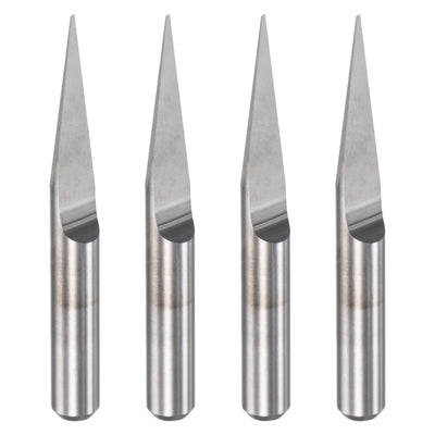 uxcell Uxcell 1/8" Shank 0.3mm Tip 15 Degree Solid Carbide Wood Engraving CNC Router Bit 4pcs