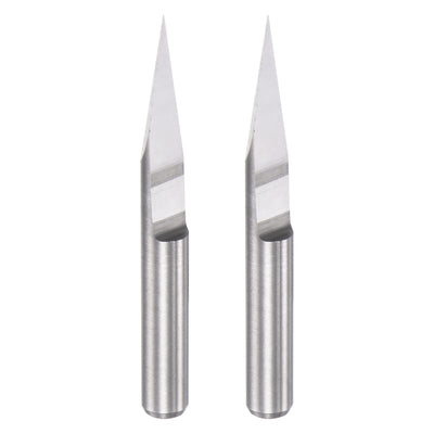 uxcell Uxcell 1/8" Shank 0.1mm Tip 20 Degree Solid Carbide Wood Engraving CNC Router Bit 2pcs