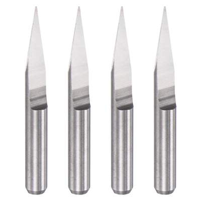 uxcell Uxcell 1/8" Shank 0.3mm Tip 20 Degree Solid Carbide Wood Engraving CNC Router Bit 4pcs
