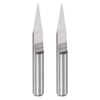 uxcell Uxcell 1/8" Shank 0.5mm Tip 20 Degree Solid Carbide Wood Engraving CNC Router Bit 2pcs
