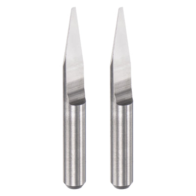 uxcell Uxcell 1/8" Shank 0.6mm Tip 20 Degree Solid Carbide Wood Engraving CNC Router Bit 2pcs