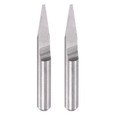 uxcell Uxcell 1/8" Shank 0.8mm Tip 20 Degree Solid Carbide Wood Engraving CNC Router Bit 2pcs