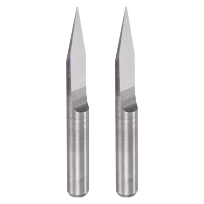 uxcell Uxcell 1/8" Shank 0.3mm Tip 25 Degree Solid Carbide Wood Engraving CNC Router Bit 2pcs