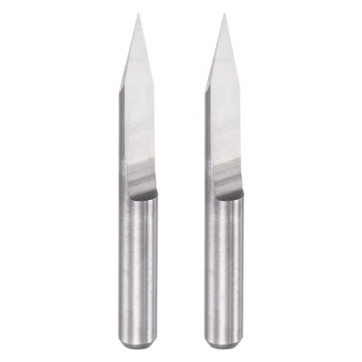 uxcell Uxcell 1/8" Shank 0.1mm Tip 30 Degree Solid Carbide Wood Engraving CNC Router Bit 2pcs