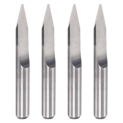 uxcell Uxcell 1/8" Shank 0.6mm Tip 30 Degree Solid Carbide Wood Engraving CNC Router Bit 4pcs