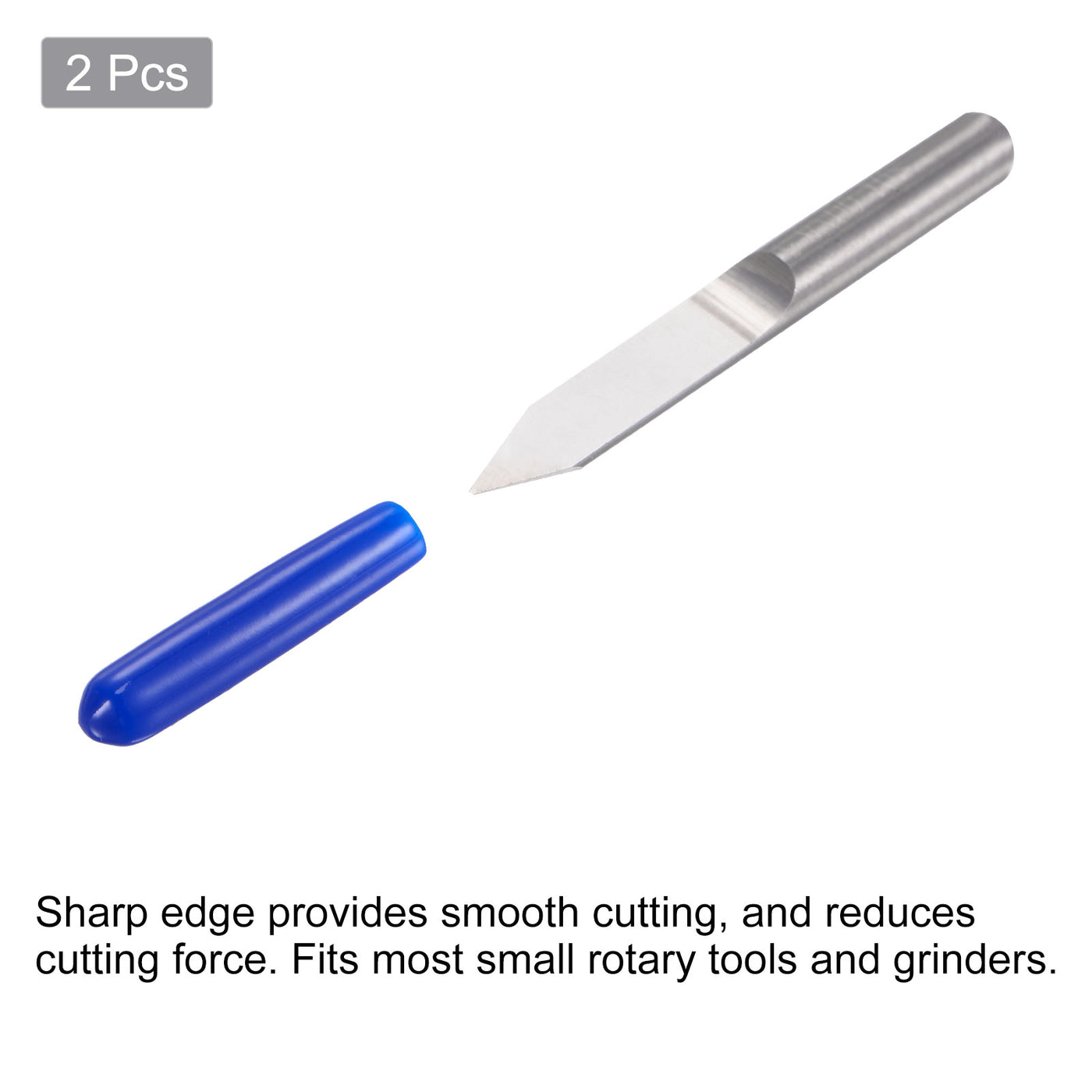 uxcell Uxcell 1/8" Shank 0.2mm Tip 40 Degree Solid Carbide Wood Engraving CNC Router Bit 2pcs