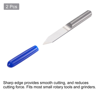 Harfington Uxcell 1/8" Shank 0.2mm Tip 40 Degree Solid Carbide Wood Engraving CNC Router Bit 2pcs